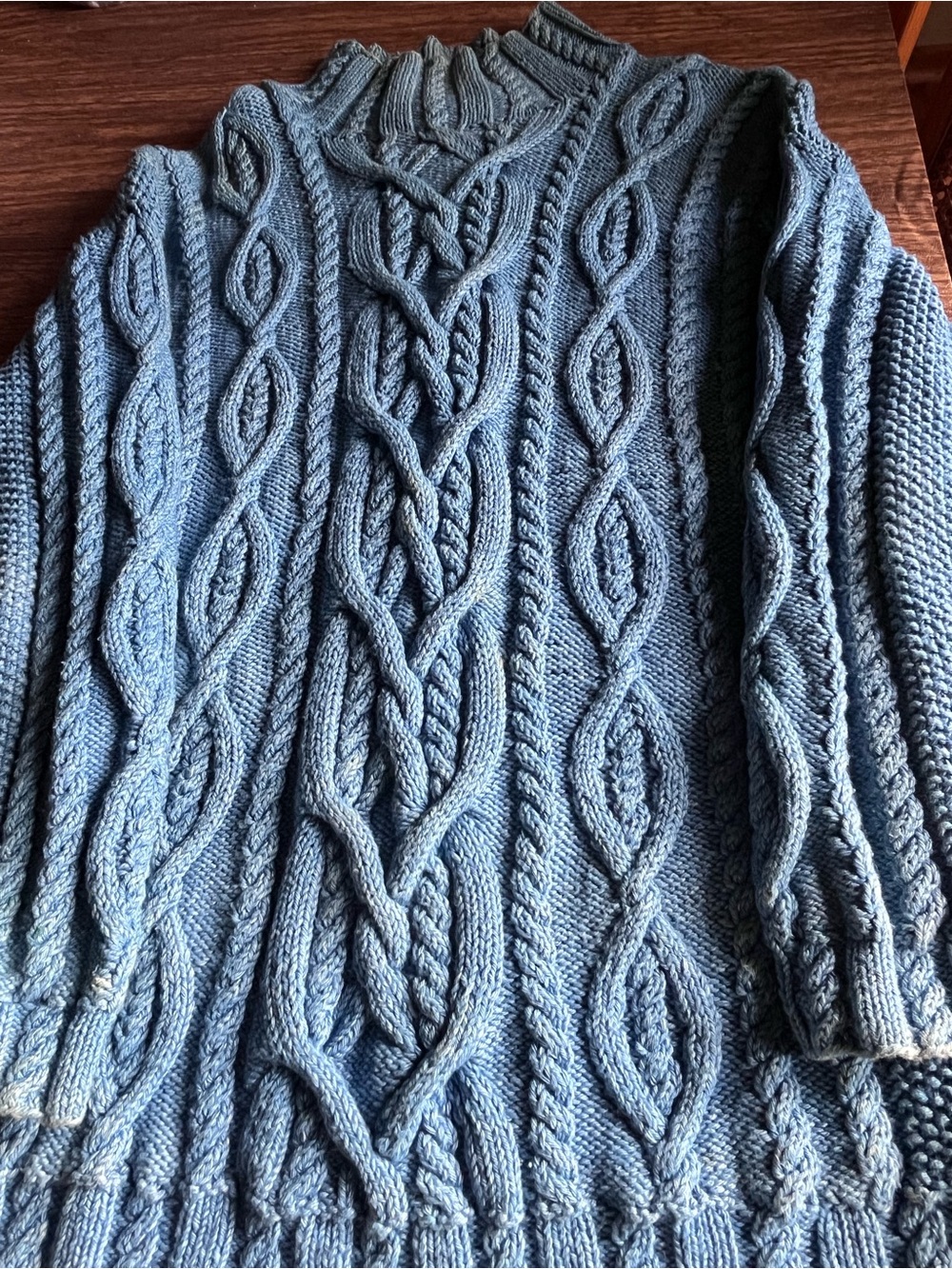 Ann Taylor Blue Cable-Knit Turtleneck Sweater